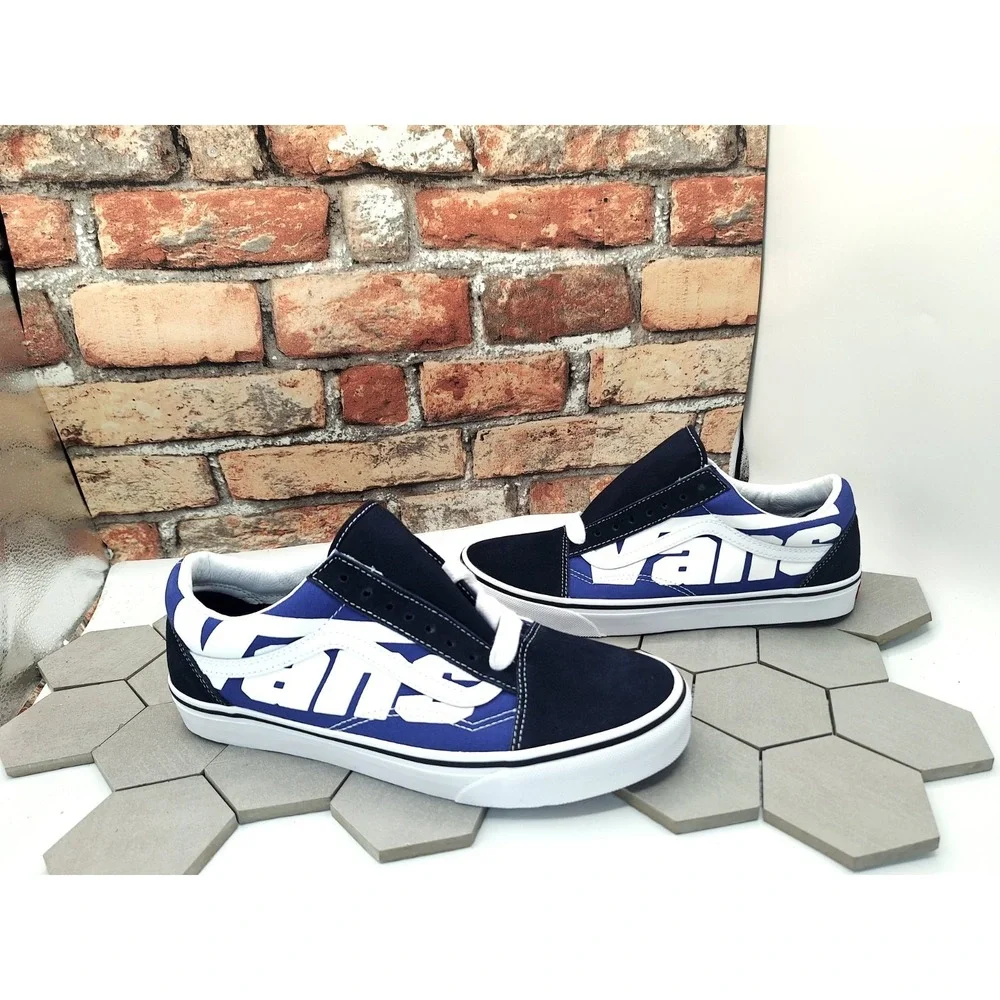 Vans Old Skool Jumbo Logo Black Blue White Suede Sneaker Men Sz 11 2024 New Rare